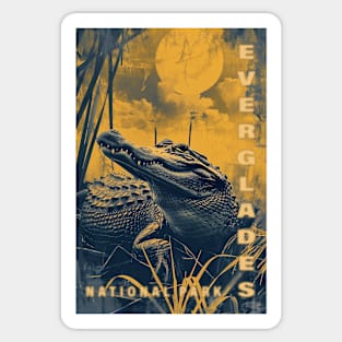 Everglades National Park Vintage Travel  Poster Sticker